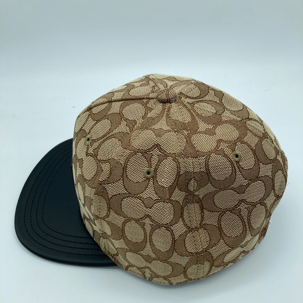 NWT COACH SIGNATURE FLAT BRIM KHAKI HAT - Picture 9 of 10
